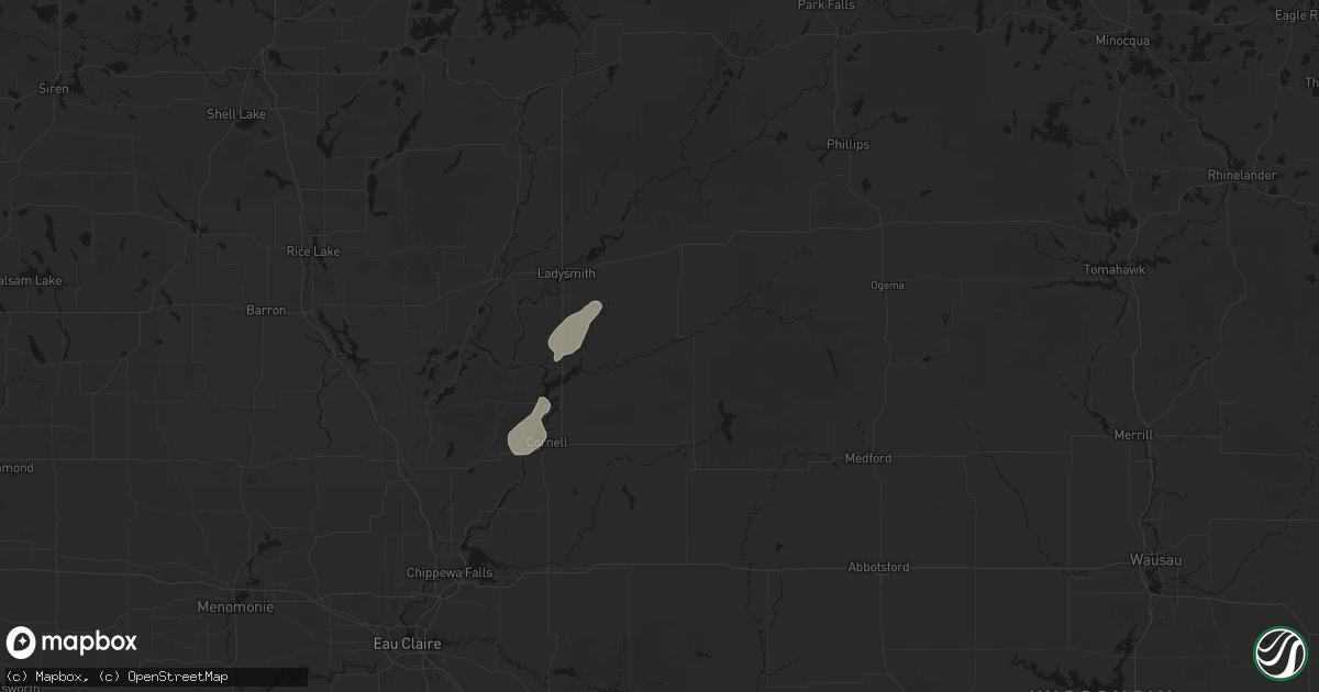 Hail map in Sheldon, WI on June 5, 2026