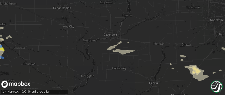 Hail map in Sherrard, IL on June 5, 2026