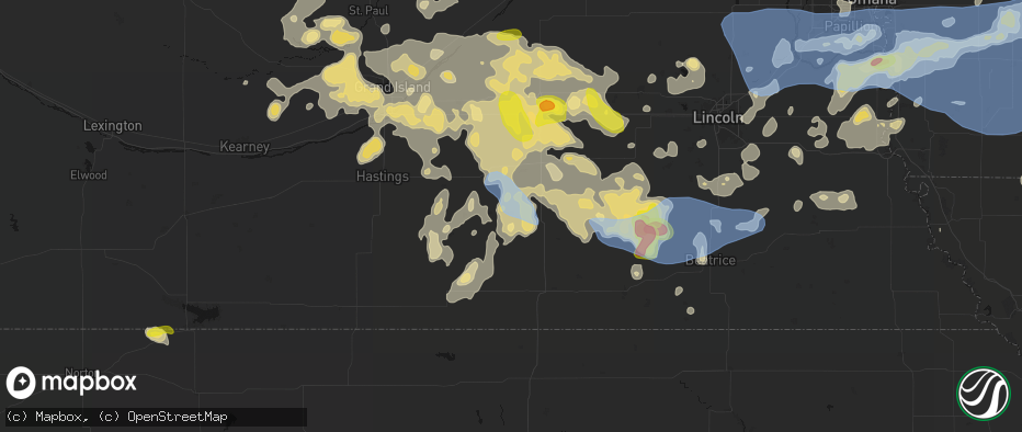 Hail map in Shickley, NE on June 5, 2026