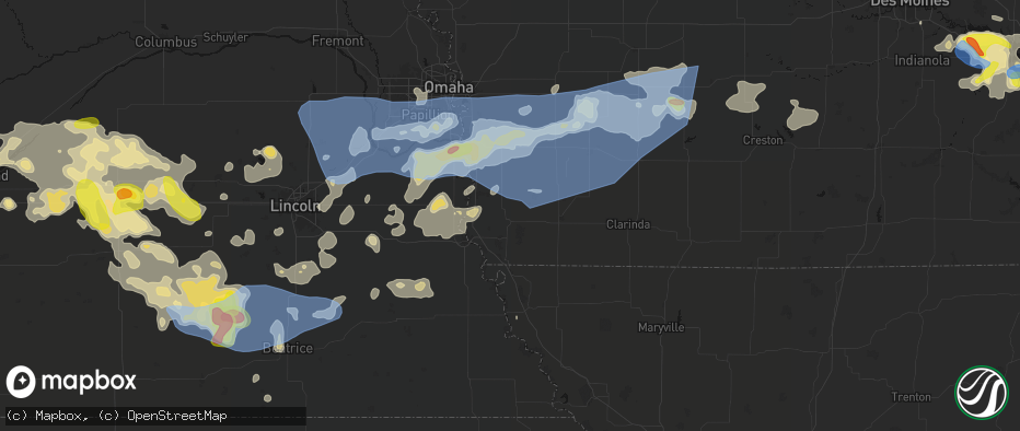 Hail map in Sidney, IA on June 5, 2026