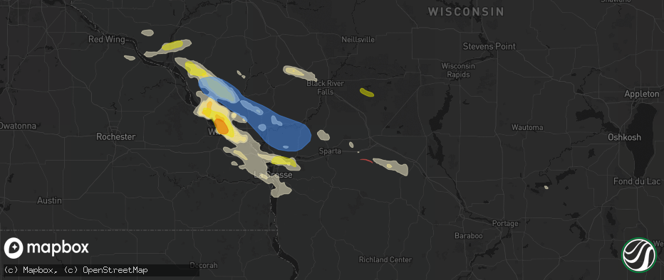Hail map in Sparta, WI on June 5, 2026