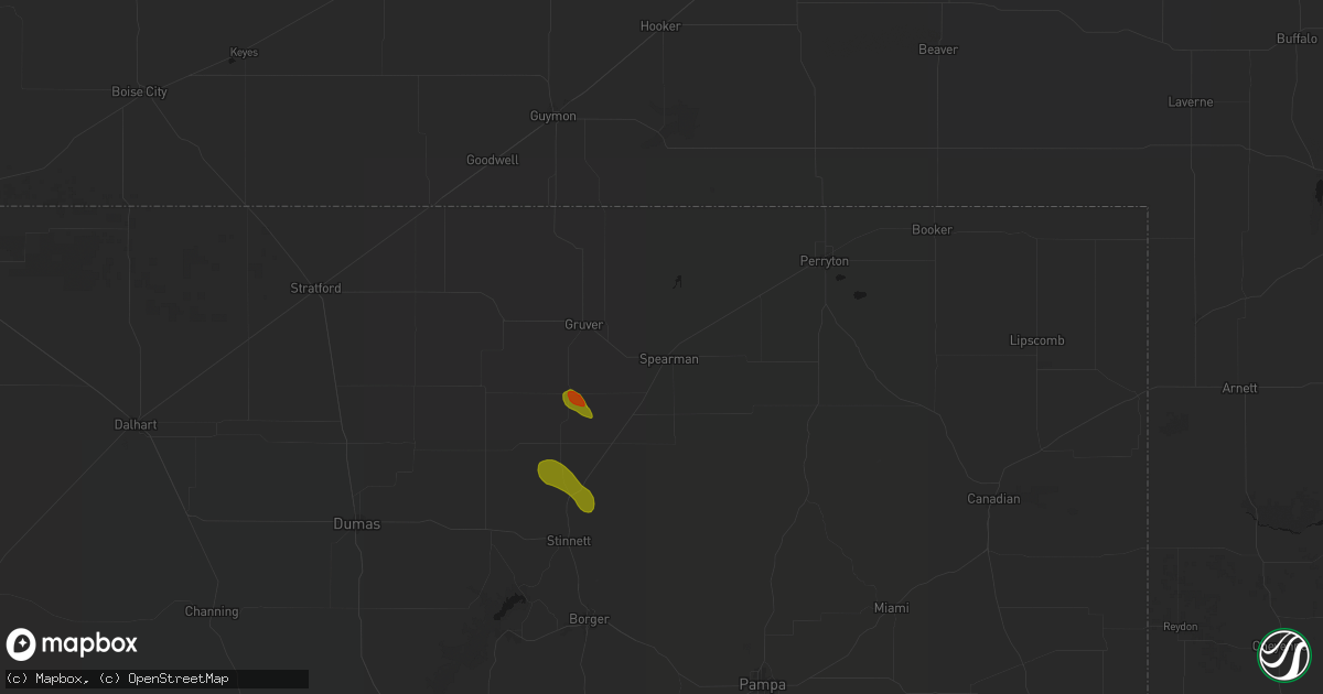 Hail map in Spearman, TX on June 5, 2026