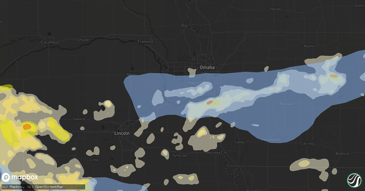 Hail map in Springfield, NE on June 5, 2026