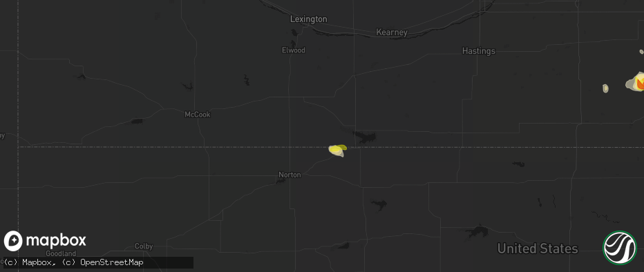 Hail map in Stamford, NE on June 5, 2026