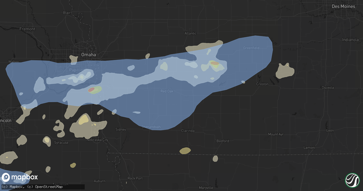 Hail map in Stanton, IA on June 5, 2026