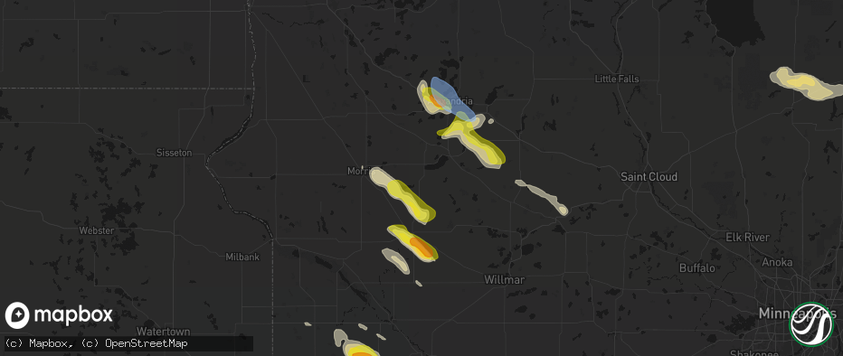Hail map in Starbuck, MN on June 5, 2026