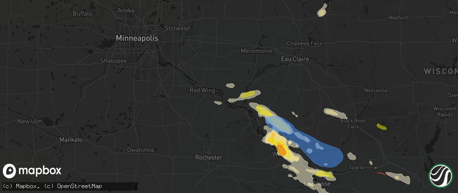 Hail map in Stockholm, WI on June 5, 2026