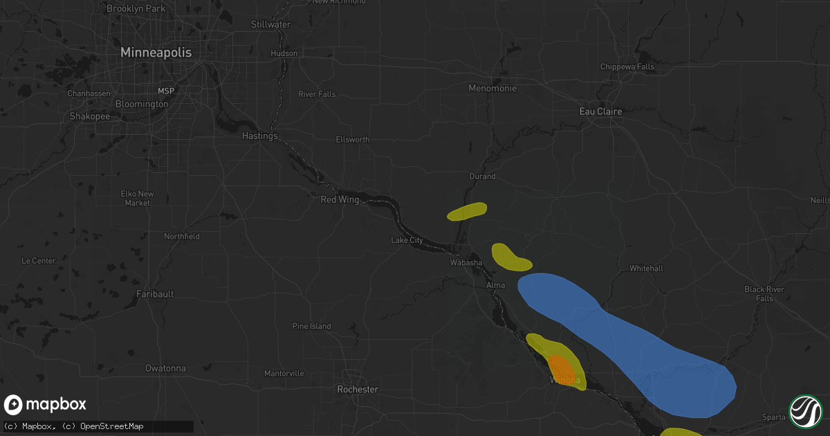 Hail map in Stockholm, WI on June 5, 2026