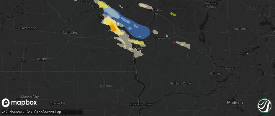 Hail map in Stoddard, WI on June 5, 2026