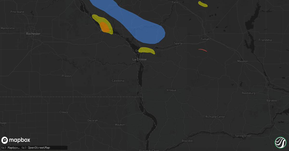 Hail map in Stoddard, WI on June 5, 2026