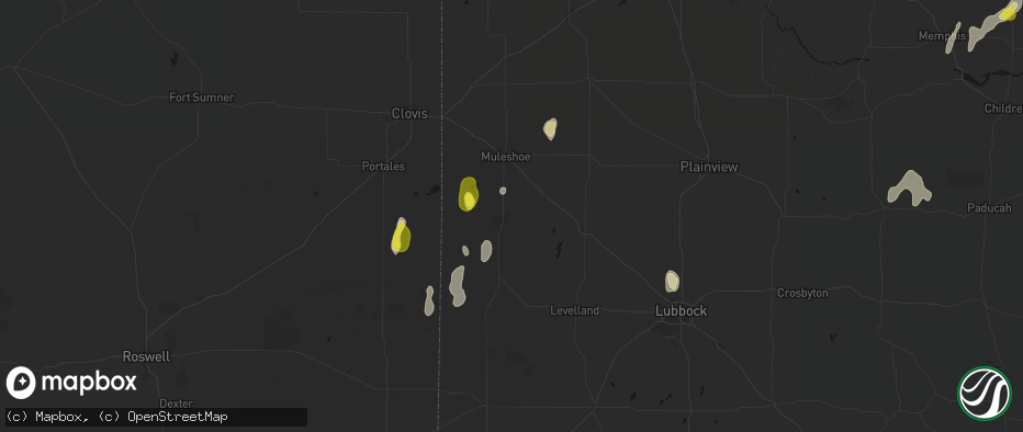Hail map in Sudan, TX on June 5, 2026