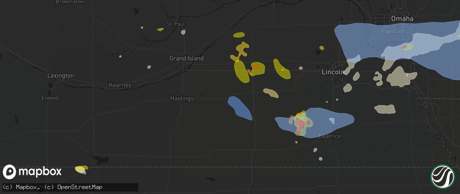 Hail map in Sutton, NE on June 5, 2026
