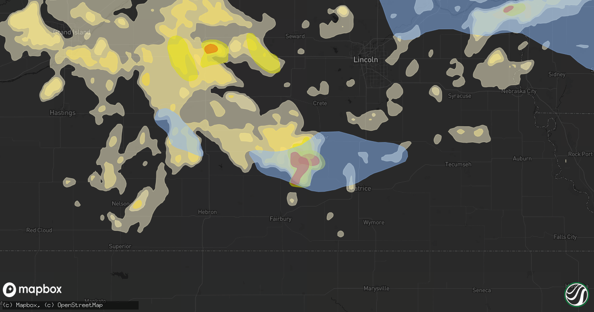 Hail map in Swanton, NE on June 5, 2026