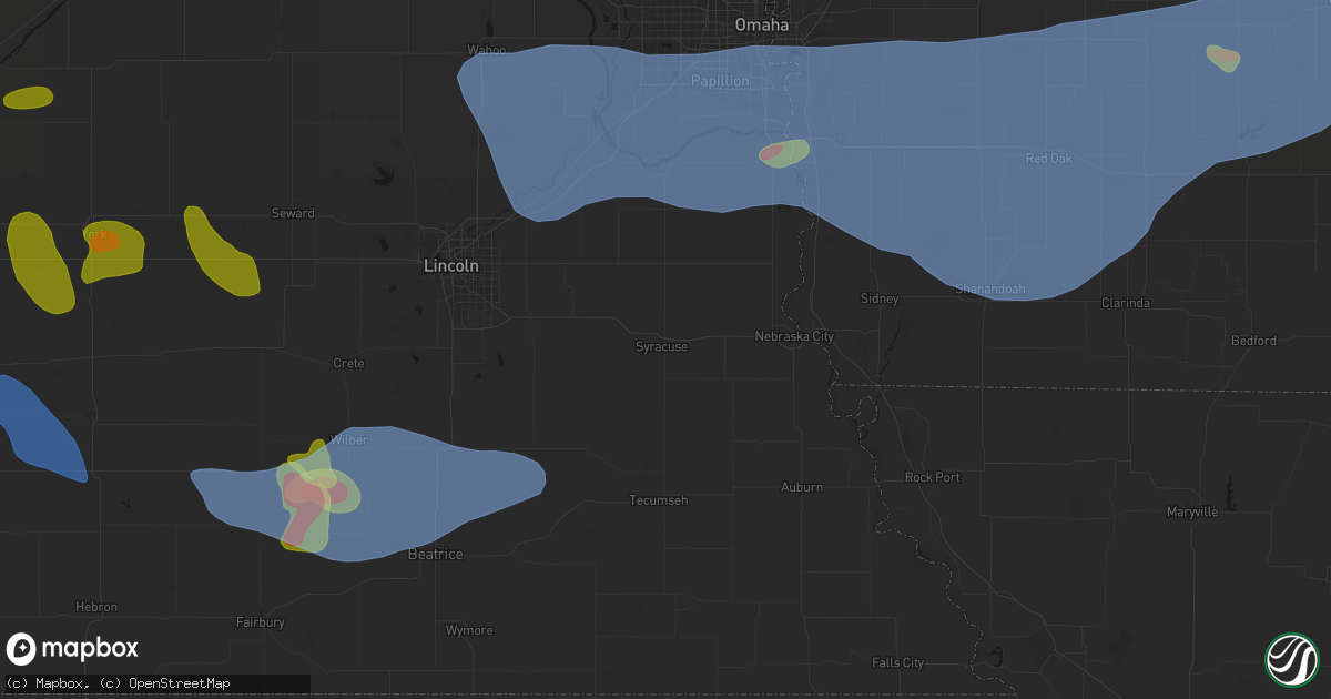 Hail map in Syracuse, NE on June 5, 2026