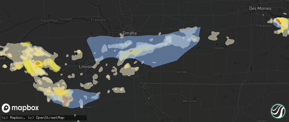 Hail map in Tabor, IA on June 5, 2026