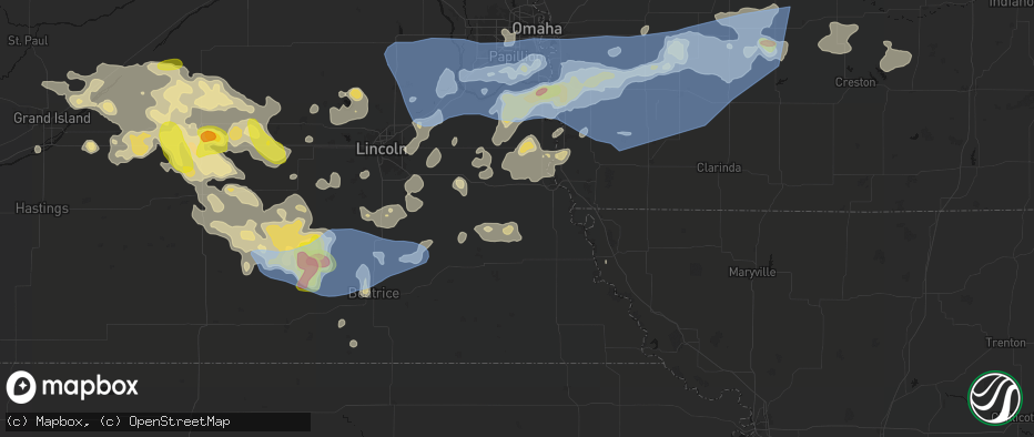 Hail map in Talmage, NE on June 5, 2026