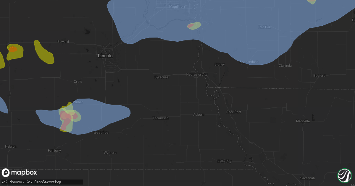 Hail map in Talmage, NE on June 5, 2026