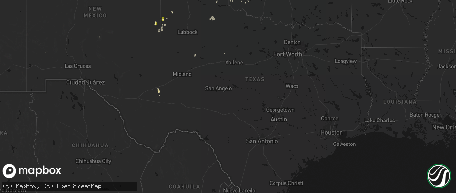 Hail map in Texas on June 5, 2026
