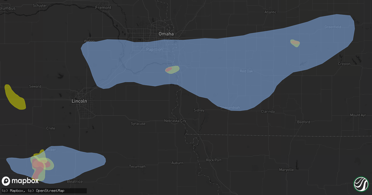 Hail map in Thurman, IA on June 5, 2026