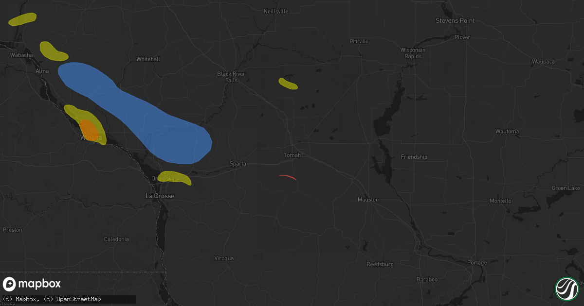 Hail map in Tomah, WI on June 5, 2026