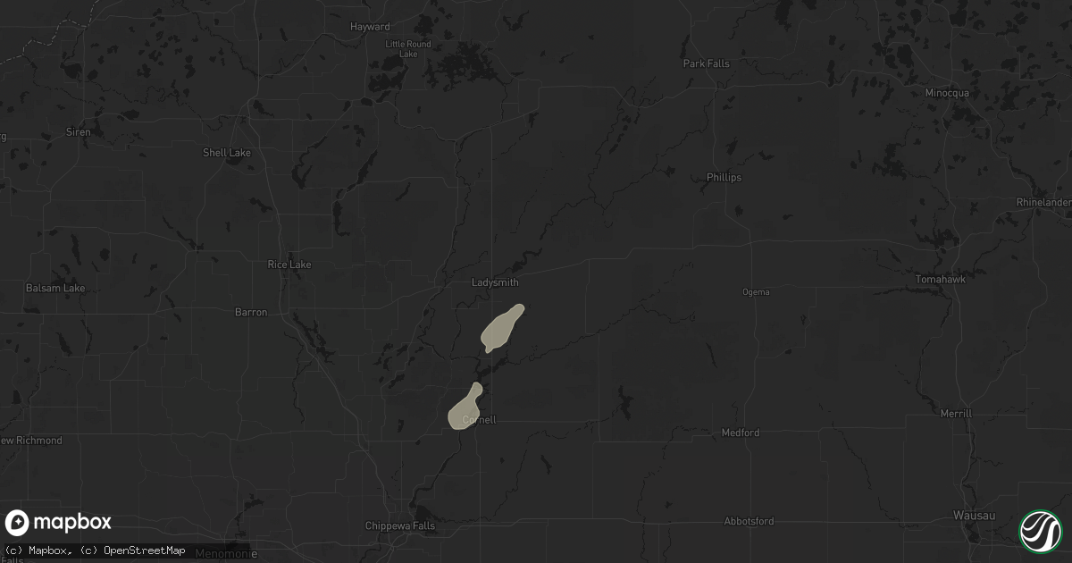 Hail map in Tony, WI on June 5, 2026