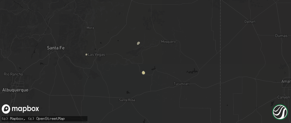 Hail map in Trementina, NM on June 5, 2026