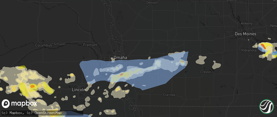 Hail map in Treynor, IA on June 5, 2026