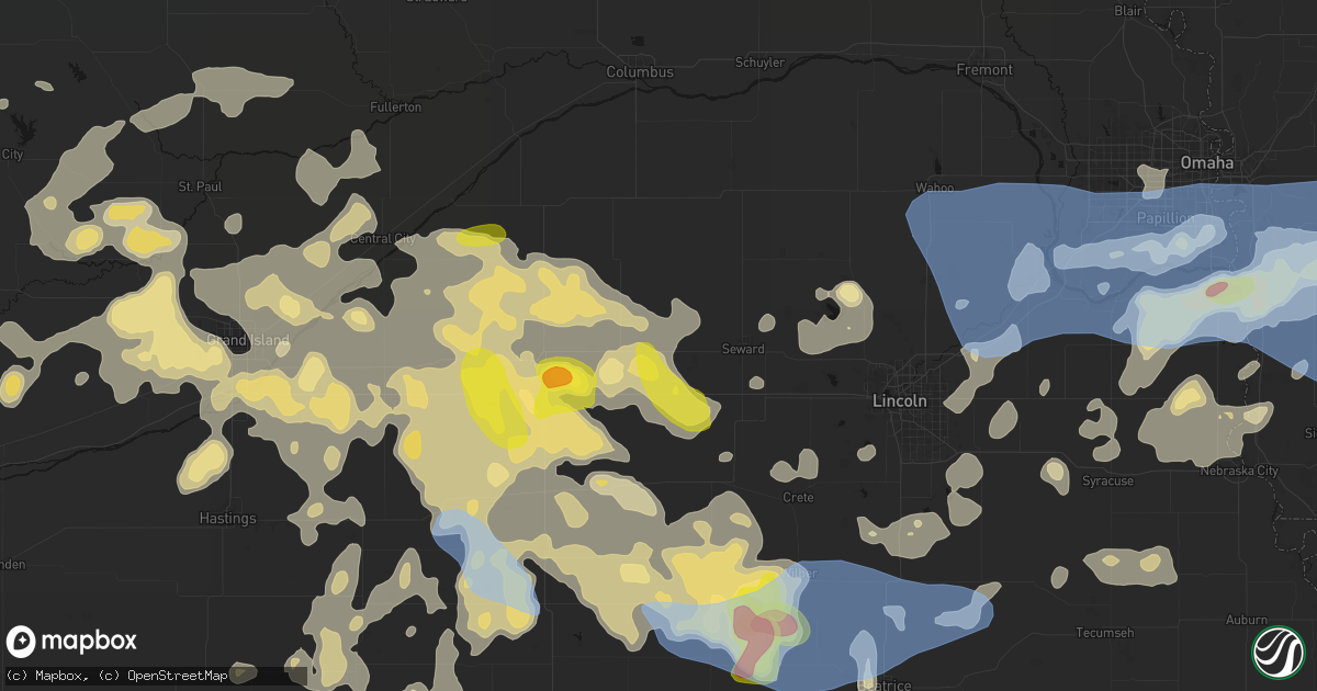 Hail map in Utica, NE on June 5, 2026