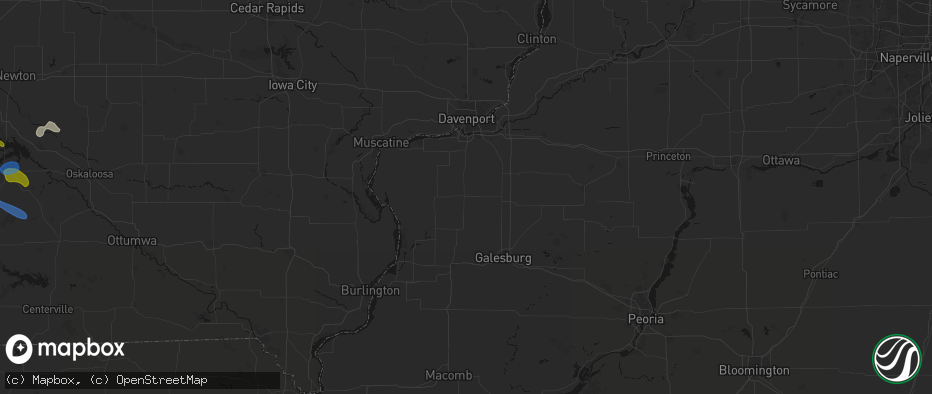 Hail map in Viola, IL on June 5, 2026