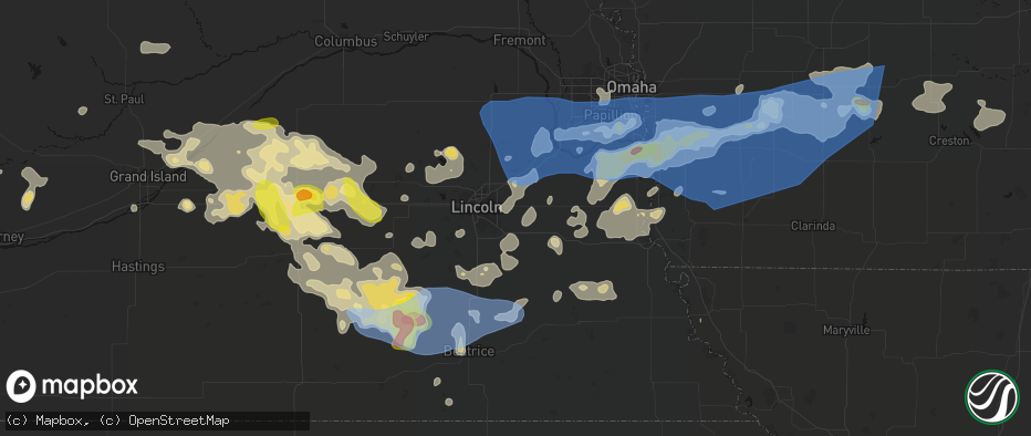 Hail map in Walton, NE on June 5, 2026