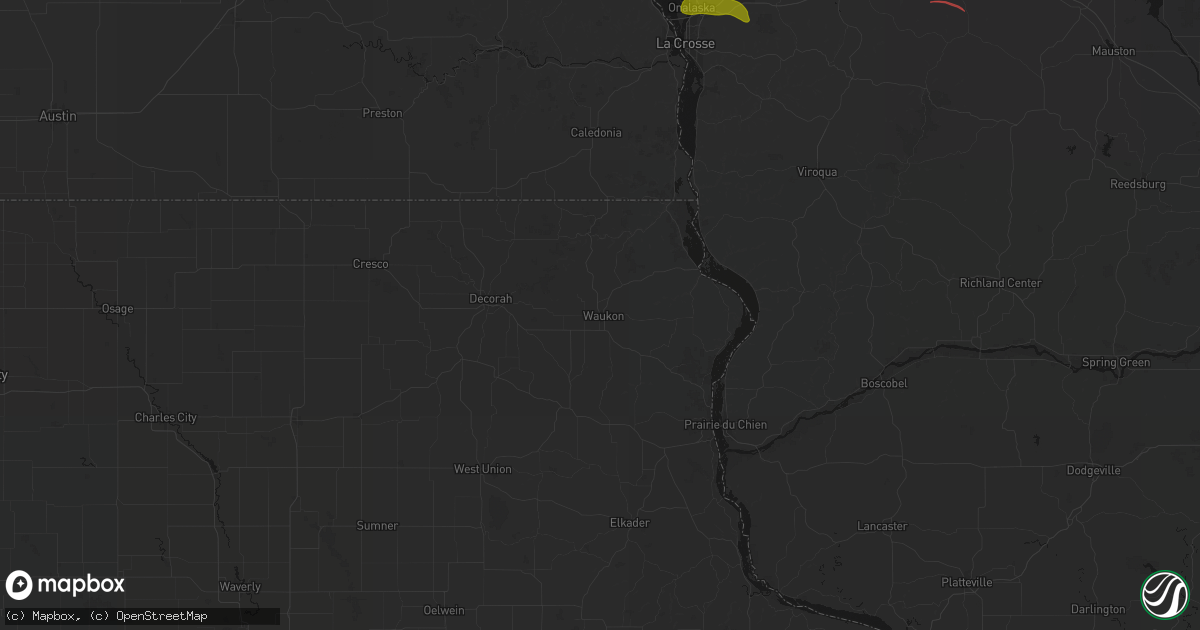 Hail map in Waukon, IA on June 5, 2026