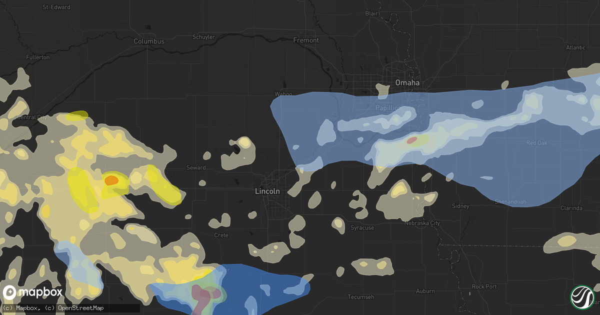 Hail map in Waverly, NE on June 5, 2026