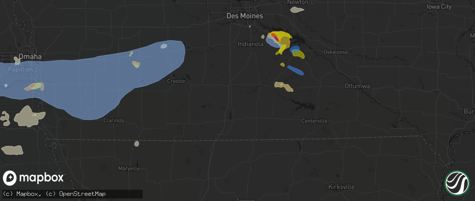 Hail map in Weldon, IA on June 5, 2026