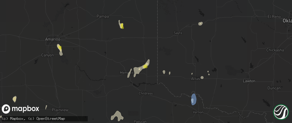 Hail map in Wellington, TX on June 5, 2026