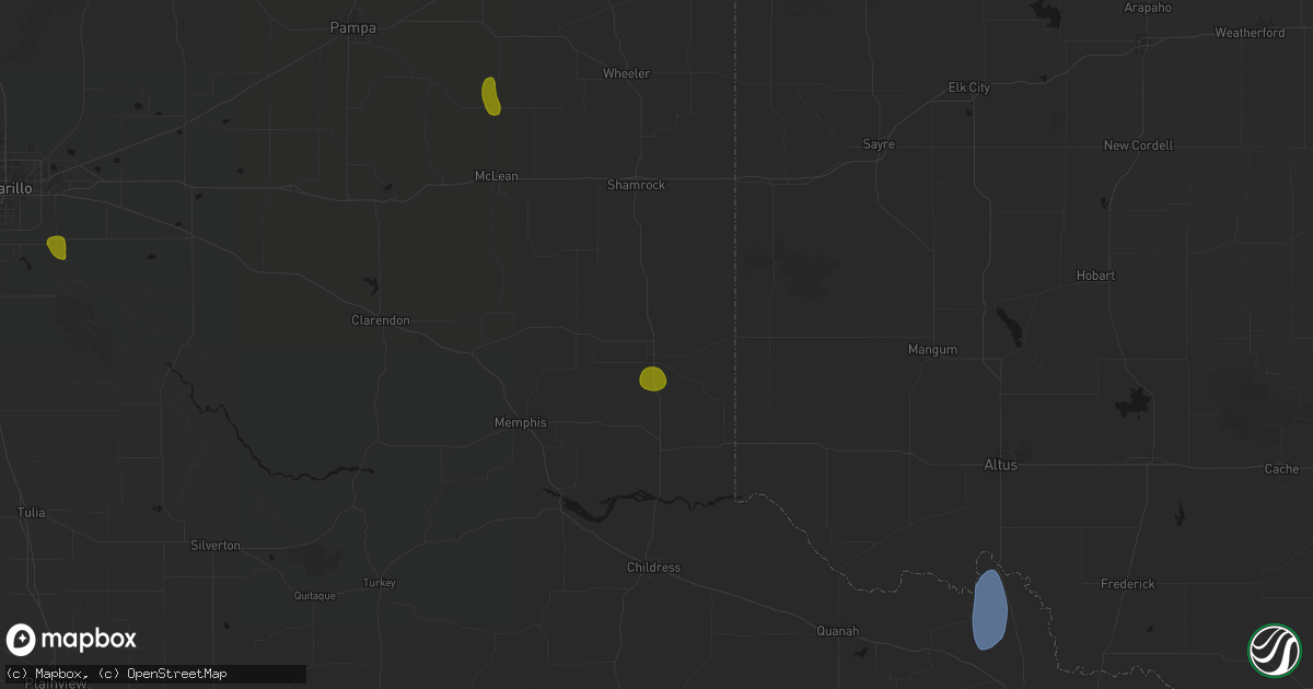 Hail map in Wellington, TX on June 5, 2026