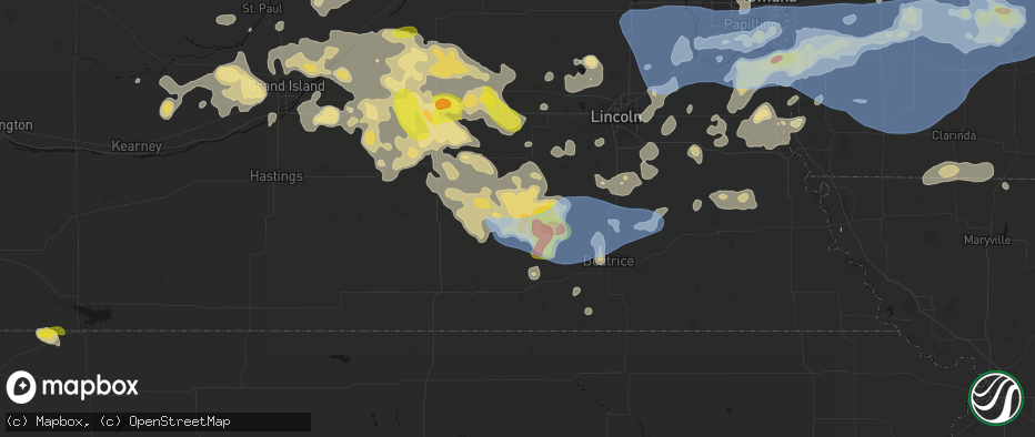Hail map in Western, NE on June 5, 2026