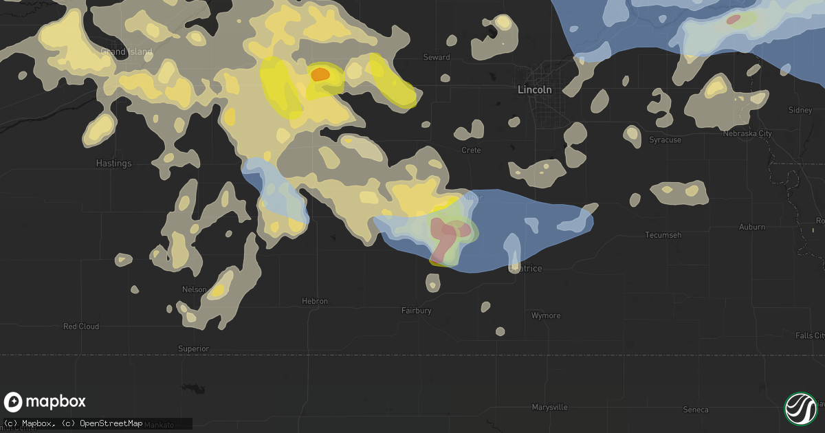 Hail map in Western, NE on June 5, 2026