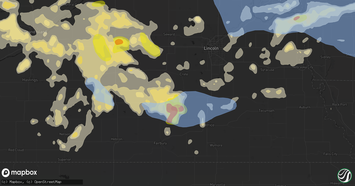Hail map in Wilber, NE on June 5, 2026