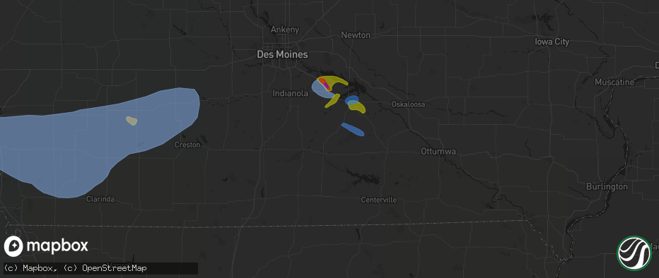 Hail map in Williamson, IA on June 5, 2026