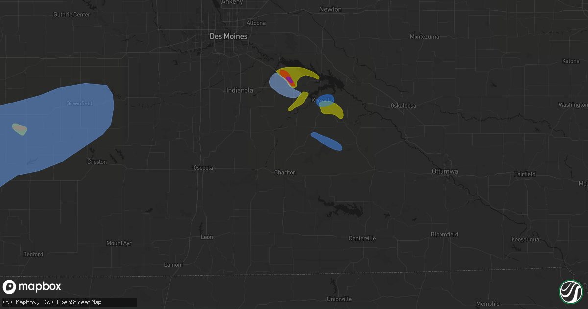 Hail map in Williamson, IA on June 5, 2026