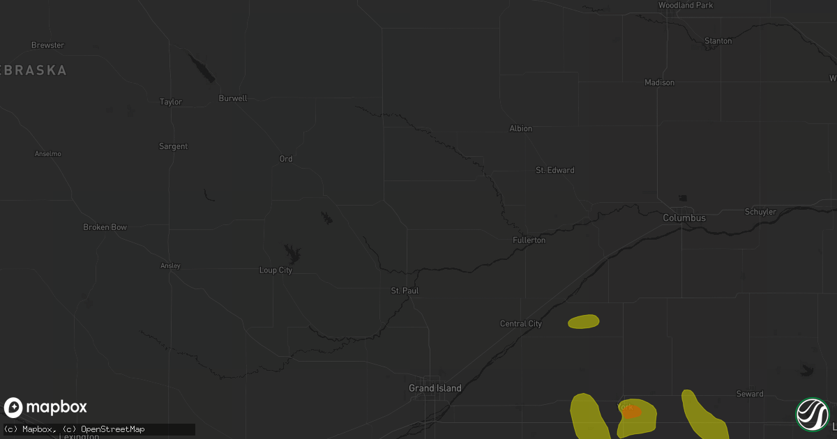 Hail map in Wolbach, NE on June 5, 2026