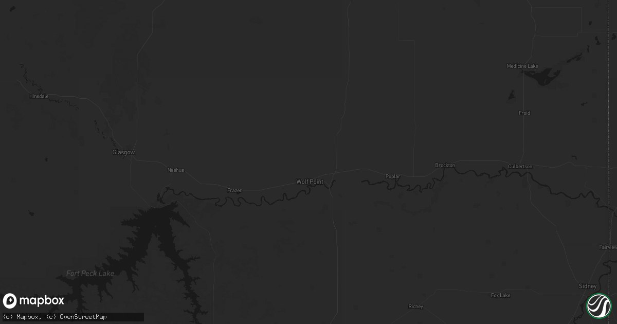 Hail map in Wolf Point, MT on June 5, 2026