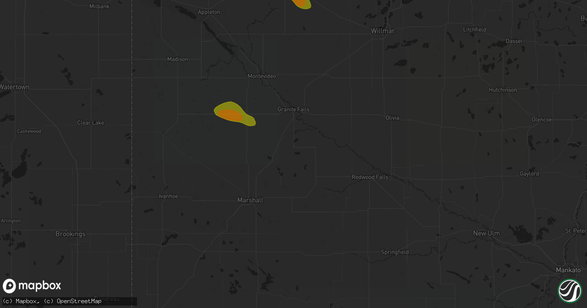 Hail map in Wood Lake, MN on June 5, 2026
