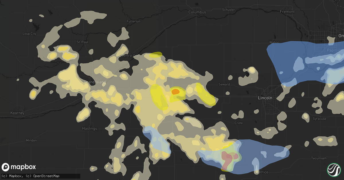 Hail map in York, NE on June 5, 2026