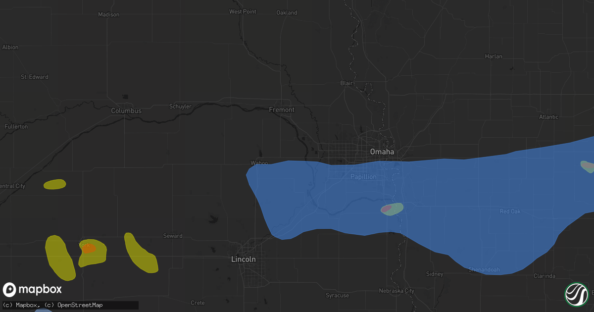 Hail map in Yutan, NE on June 5, 2026