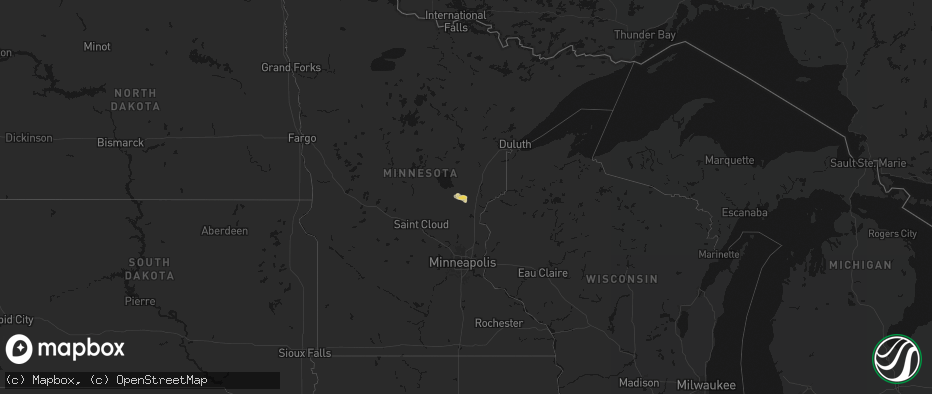Hail map on June 5, 2026