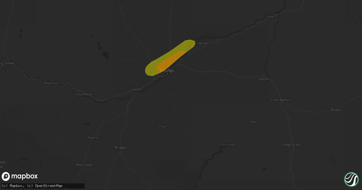 Hail map in Billings, MT on June 6, 2013