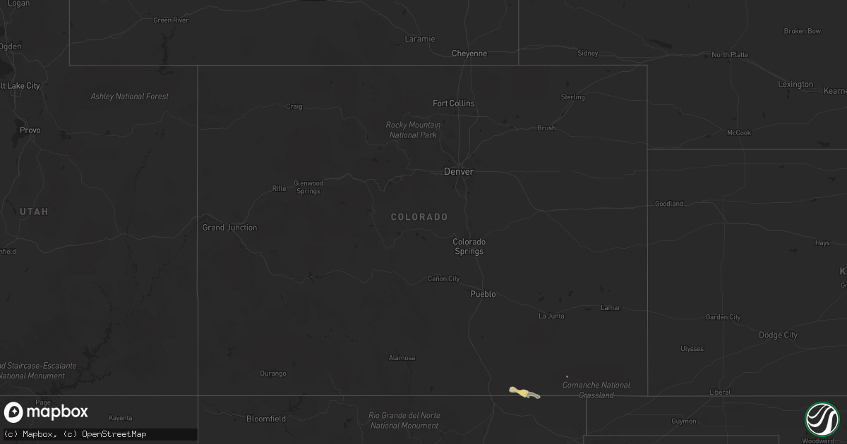 Hail map in Colorado on June 6, 2013