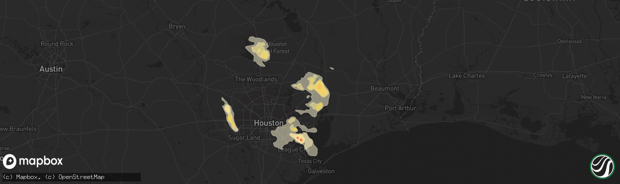 Hail map in Dayton, TX on June 6, 2013