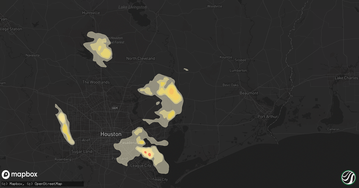 Hail map in Liberty, TX on June 6, 2013
